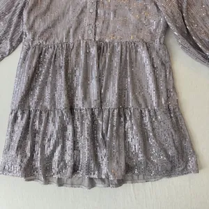 Maeve Bettina Sequined Tiered Shirtdress Medium Petite Dusty Purple Mini NWT thumbnail 12