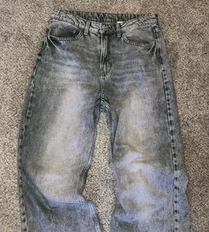 H&M Grey Denim Straight Leg Jeans thumbnail 1