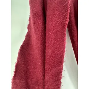 100% Cashmere‎ Scarf Mens Womens One Size Maroon Fringe Made in Scotland FLAWED thumbnail 9