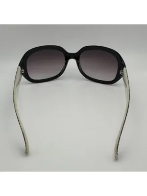 Steve Madden Oversized Black Square Sunglasses with Cream Temples thumbnail 8