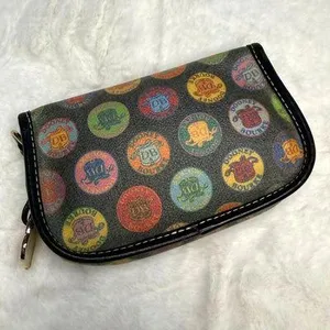 Vintage DOONEY & BOURKE Stamp Medallion Multi Color Pouch thumbnail 2