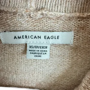 American Eagle Tan Cream Pink Striped Cowl Neck Hi Low Oversized Sweater Size XS thumbnail 5