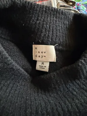A New Day Black Mock Neck Bonjour Sweater thumbnail 7