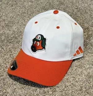 Adidas Miami hurricanes manic white and orange adjustable slouch hat thumbnail 1