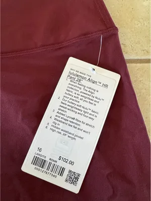 Lululemon Align High Rise 28” Red Merlot Size 16 NWT thumbnail 4