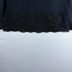 Sundance Womens Black Turtleneck Long Sleeve Lace Hem Stretch Casual‎ PXS thumbnail 4