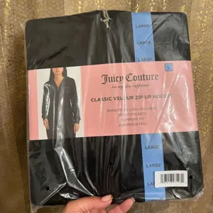 Juicy Couture Black Rhinestone Logo Zip Up Hoodie Jacket Large NWT thumbnail 2
