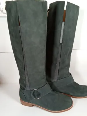 Olukai Holo Lio 11 Riding Boots Dark Shadow Leather Tall Rear Zip Womens 8.5 thumbnail 2