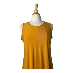 Antthony High Low Sleeveless Dress Womens Medium Mustard Yellow NWT Tank Style‎ thumbnail 4