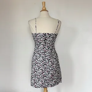 Byer California Vintage 90s Eccentric Purse Print Black & Pink Babydoll Dress thumbnail 5
