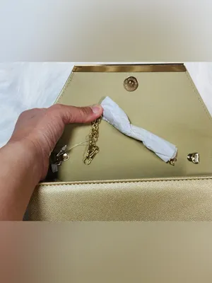 CXL by Christian Lacroix Glam Caviar Clutch in gold thumbnail 6