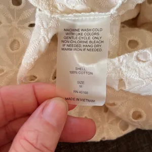 Vitamin A Cream Eyelet Coverup/Dress Size Medium thumbnail 5