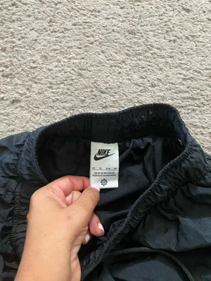 Nike Black Unisex Windbreaker Joggers with White Swoosh Accent thumbnail 3