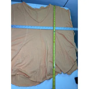 Free People Sammie V-Neck Peach Short Sleeve Hi-Low T-Shirt Size Small thumbnail 4