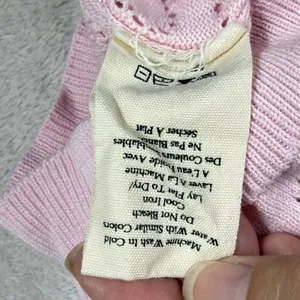 LoveShackFancy Pink Pointelle Bow Knit Cotton Cropped Cami Tank Top XS thumbnail 6