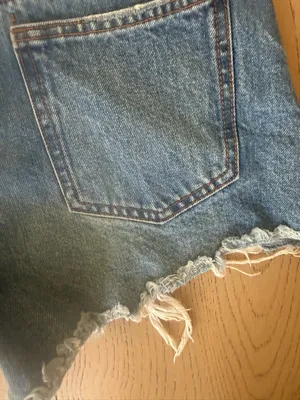 Zara Light Blue Distressed Jean Shorts thumbnail 12