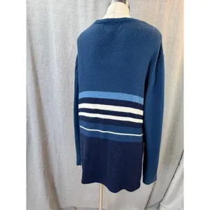 Denim & Co. Blue Striped Open Front Cardigan Sweater‎ Plus 3X thumbnail 5