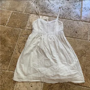 American Eagle White Babydoll Cotton Eyelet Mini Dress Y2K S 2000s thumbnail 2