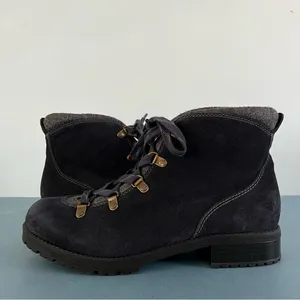 Clarks Faralyn Alpha Navy Blue Suede Lace Up‎ Hiking Ankle Boots thumbnail 2