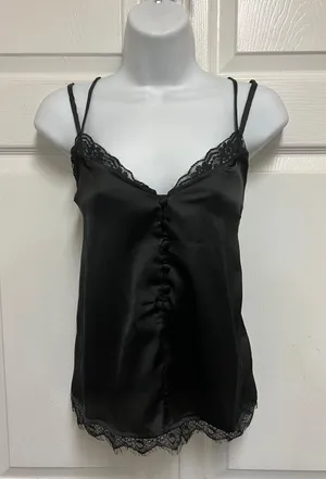ASOS DESIGN Black Lace Satin Cami Top thumbnail 4