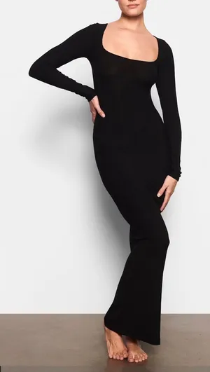 SKIMS Black Long Sleeve Dress thumbnail 1