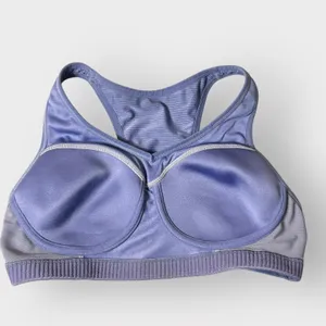 Nike Sports Bra Women M Purple‎ Racerback Mesh Padded Dri-FIT Athletic Support thumbnail 4