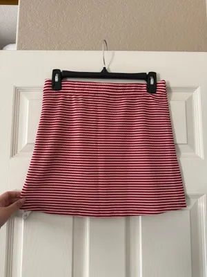 BNWT L’Academie Red & Pink Striped Mini Skirt thumbnail 6