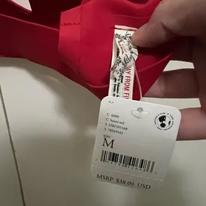 Free‎ People Notched Lily Scuba Bralette - Haute Red, Size Medium thumbnail 3