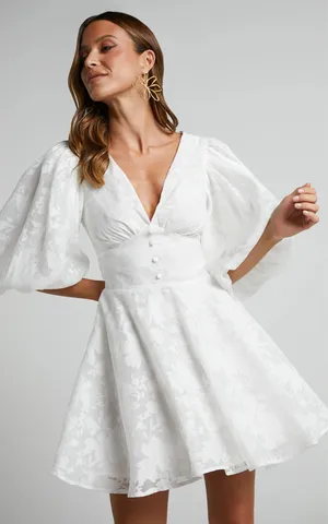 Showpo White Dress Lace thumbnail 1