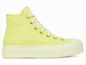 Converse nwt size 7.5 Chuck Taylor All Star Lift Platform Knit High Lemon Slushy thumbnail 1