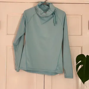 Layer8 cowl neck workout top dri fit quick dry long sleeve‎ lined thumb holes M thumbnail 2