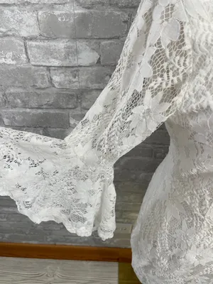 Lulus Allure 'Em In White Lace Bell Sleeve Bodycon Dress thumbnail 3