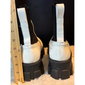 Circus by Sam Edelman Darielle White Patent Lug Sole Sock Ankle Boots thumbnail 5