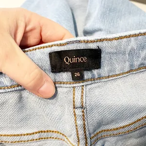 Quince Bella Stretch High Rise Barrel Jeans Organic Cotton Cool Blue 26 thumbnail 4