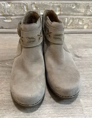 Dansko Balance Beige‎ Leather Ankle Bootie Zip Buckle Round Toe Women's 8 38 thumbnail 1