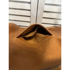 C & C California Leather Bag‎ Satchel Camel Double Strap Zip Brown thumbnail 8