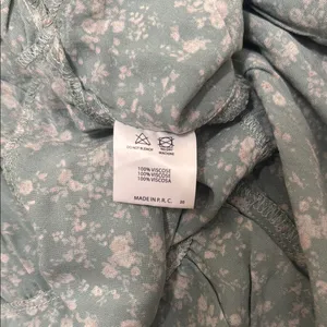 Brandy Melville O/S Sage Green Kenzo Ditsy Floral Ruffle Mini Skirt Drawstring thumbnail 7