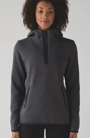 Lululemon Athletica Gray/Black It’s Fleecing Cold Pullover Hoodie Half zip thumbnail 1