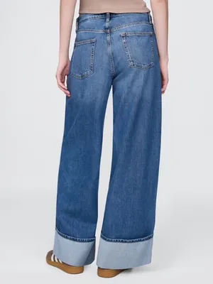 GAP Baggy Mid Rise Ultra Soft Cuffed Jeans thumbnail 6
