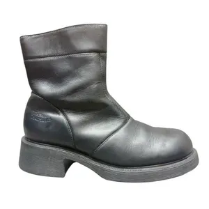 Vtg Dr Martens 8464 Black Leather Biker Boots 90s England UK 6 US Women 8 Zip thumbnail 9