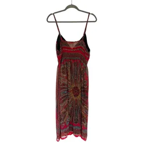 She’s Cool Maxi Y2K Sundress Pink‎ Paisley Size XL Babydoll Beachy Resort Boho thumbnail 6