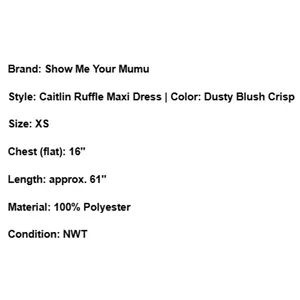 NWT Show Me Your Mumu Caitlin Ruffle Maxi Dress XS Boho Flowy Bridesmaid Prom thumbnail 8