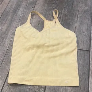 Nike butter Yellow Ribbed tank thumbnail 1
