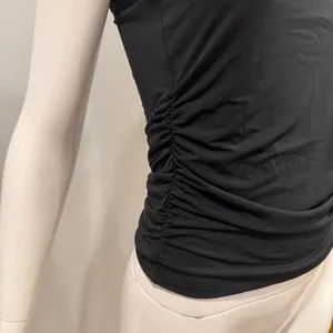 Abercrombie Long-Sleeve Slinky Jersey Asymmetrical Ruched Top - Black thumbnail 5