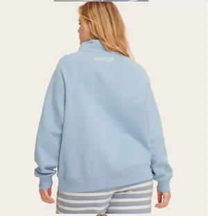 Parke x target snap blue mockneck sweatshirt  thumbnail 2