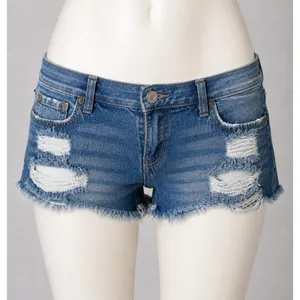 EUC Aeropostale Vintage High Rise Shorty Womens Jean Shorts, Distressed, Blue 6 thumbnail 1
