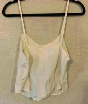 Vintage 100% silk tank, sz M white going out date night business casual thumbnail 2