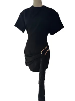 Lioness Martini Mini Dress in Onyx Medium New Womens Tailored Shirtdress thumbnail 5