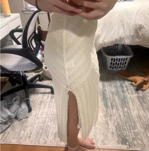 Cream Lace Dress White Size XS thumbnail 3