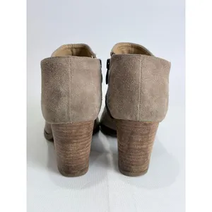 Franco Sarto Taupe Suede Ankle Booties Block Heel Modern Classic‎ Size 8.5 thumbnail 9